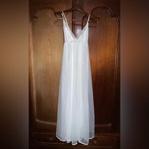 Vintage Tosca White Lace Maxi Lingerie Double Layer Bridal Nightie Small